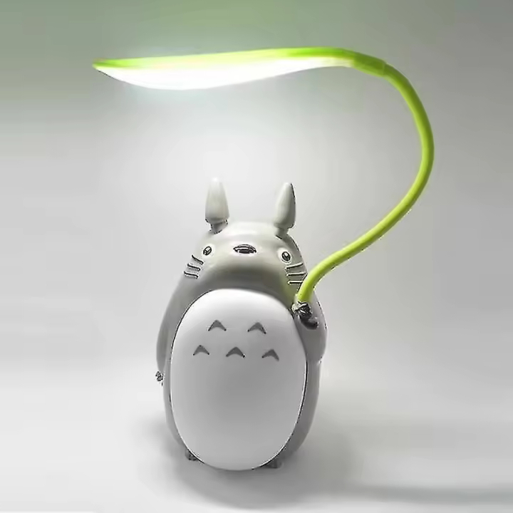 Lámpara de escritorio con carga USB de Totoro, luz nocturna creativa de doble uso (Chinchilla de vientre blanco) - 1
