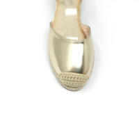 Sandalia Cuña de Mujer, Alpargatas Dorados, platas, Casual, Modernas suela Esparto, Tacón Bajo, Primavera Verano 2024 - details 2