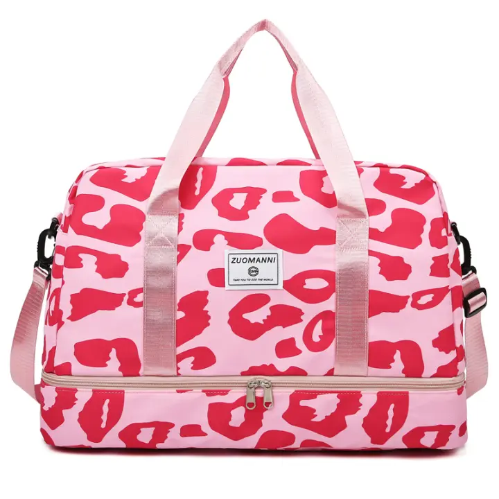 Bolso De Viaje Para Mujer Con Estampados Animal De Nylon Duradero Y Gran Capacidad Bolso Deportivo Grande Para Fin De Semana Y Noche - 1
