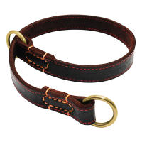 Collar De Cuero Genuino Duradero Para Perros Medianos Y Grandes Collar De Entrenamiento De Ahogo Para Labrador Y Aleman Shephard Negro Marrón - details 2