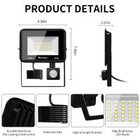 Fresnel De Inundación 30W Con Sensor De Movimiento Lámpara De Calle Para Jardín Iluminación Exterior Para Garage 6000K Luz Fría LED 240V - details 5