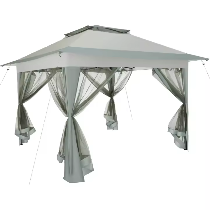 TECTAKE - Carpa plegable CARABOBO 3,64 x 3,64 x 2,94 m, Carpa plegable, Resistente estructura de acero con revestimiento en polvo, Techo doble repelente al agua con protección UV - 1