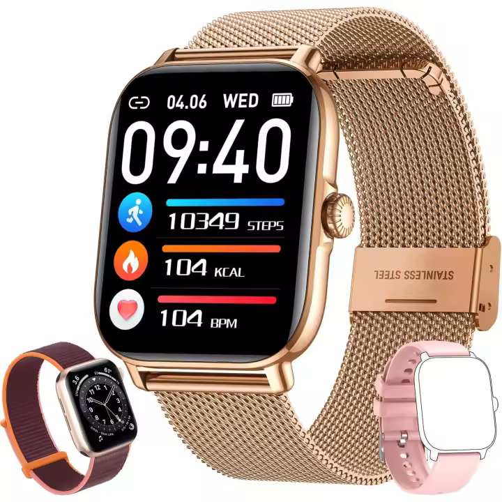 Reloj inteligente con Bluetooth para hombre y mujer, pulsera con Dial personalizado, control del ritmo cardíaco, llamadas, para Android e IOS, 2025 - 1