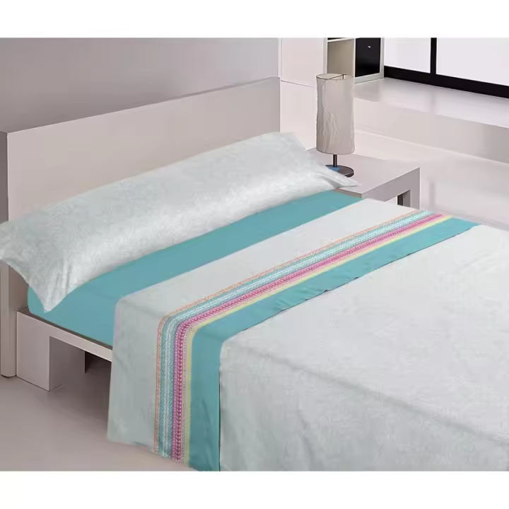 Mercatienda.es - Juego de Sábanas de Verano Microfibra 3 Piezas - Extra Suaves - Narciso en Turquesa.( Articulo Rotativo) - 1