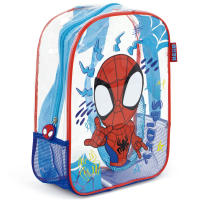 Mochila de Playa Spidey 31cm, Bolsa Playa Transparente con Rejilla Spidey Marvel, Mochila Infantil para Niños, Regalo Cumpleaños, Piscina, Camping, Campamento, Vacaciones, Color Azul - details 1