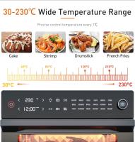 JOYOUNG Horno eléctrico freidora de aire, horno de convección de 30 L para menos aceite, 18 funciones preestablecidas, horno de encimera con pantalla táctil digital LED y perilla 2 en 1, recetas gratuitas y 6 accesorios, 1800 W, negro - details 5