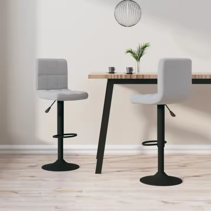 vidaXL Taburetes de cocina 2 unidades terciopelo en color Gris claro/Azul/Negro y más | cómodas modernas ergonómicas para comedor cocina salón hogar - 1