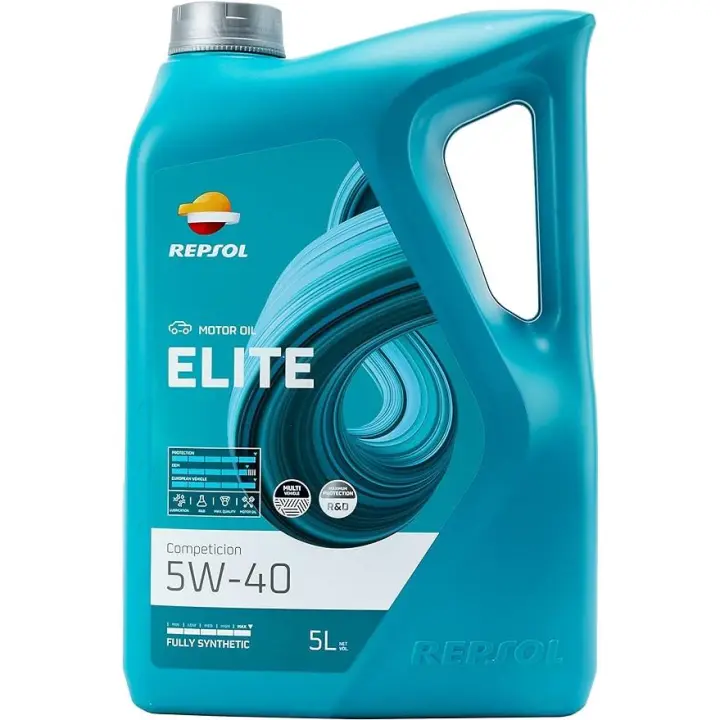 REPSOL aceite lubricante sintético para coche ELITE COMPETICION 5W-40 5L - 1