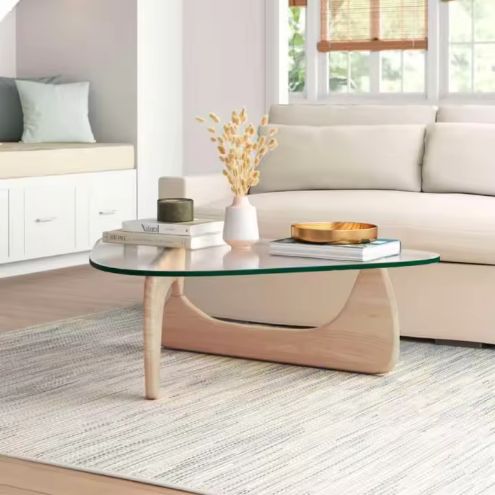 Mesa de centro Leyna forma irregular roble 40x110x70 cm Adec - 1