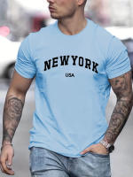 Camiseta De Verano Para Hombre Algodón 100% Estilo Casual Ajustada Y Deportiva Con Estampado De Nueva York USA Manga Corta Cuello Redondo Tallas Grandes - details 9