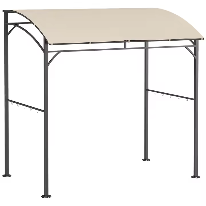 Cenador de Jardín doméstico para Exterior con cubierta de barbacoa resistente a Los Rayos UV, Estructura de Maple y Ganchos, poliéster, beige, 215x150x220 cm - 1