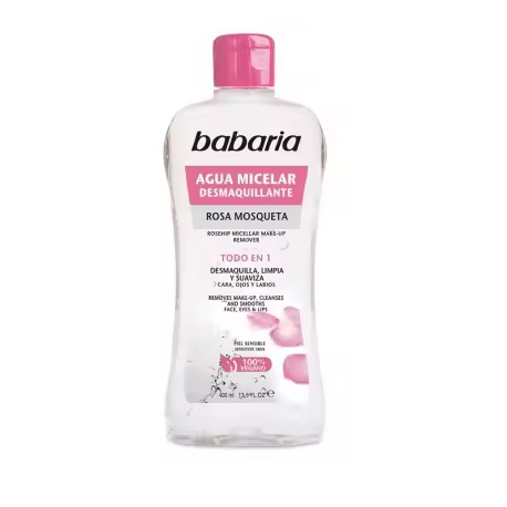 BABARIA AGUA MICELAR DESMAQUILLANTE ROSA MOSQUETA 400 ML - 1