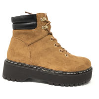 Botines Mujer, Estilo Militares con Plataforma, Marrón Camel, Negras, Cordones, Cierre Cremallera, Otoño Invierno 2023 - details 0