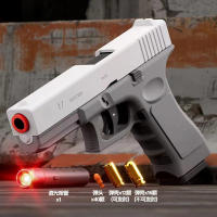 Pistola De Juguete Automática G17 Versión Láser Con Ejection De Caja Doble Bala Suave Película Plástica ABS Para Niños CS Armas - details 8