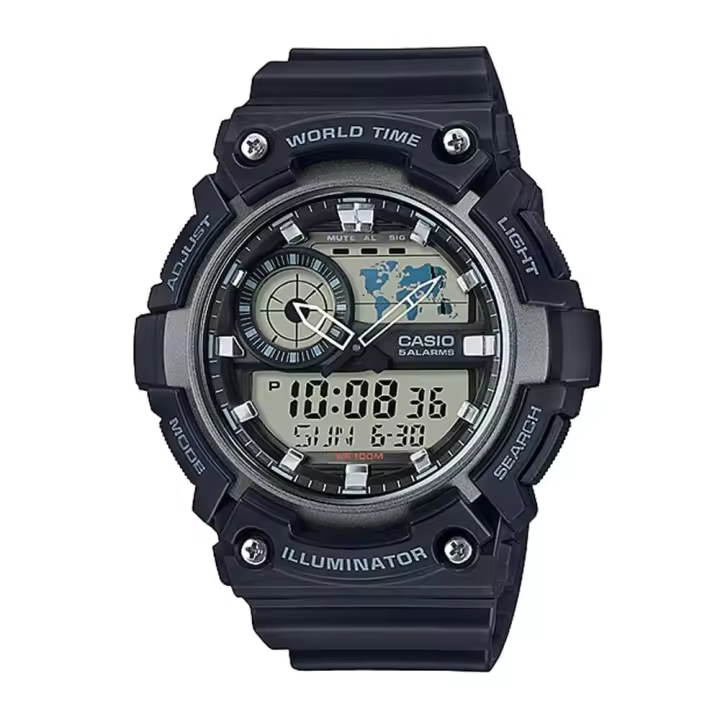 Reloj Casio digital caballero AEQ-200W-1AV water resist 100m 5 alarmas - 1