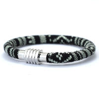 Nuevo Pulsera Minimalista De Hilo Para Hombre Joyería De Playa Bohemia Accesorios Éticos Pulsera De Cuerda Regalo Para Él Material COTON Metálico Tipo De Cadena De Cuerda Clavija Magnética Estilo Geométrico - details 2
