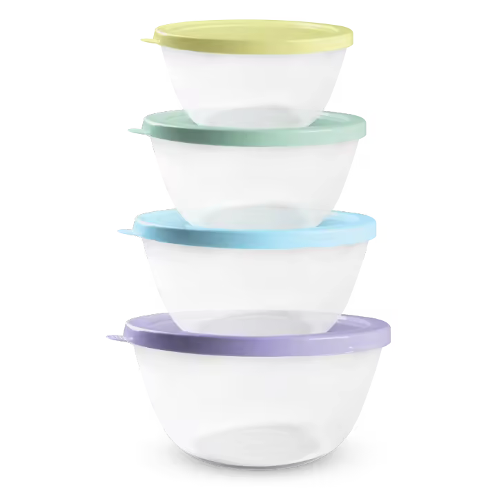 Pack de 4 Tupper de Cristal Para Alimentos | Set de 4 Recipientes Herméticos Aptos Para Microondas, Lavavajillas y Congelador - 1