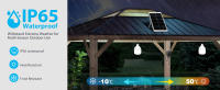 Aigostar- Luz LED Solar Exterior 70W， con Mando a Distancia y Caja de Almacenamiento de Energía， Cable de 11M， IP65 Impermeable， Lámpara Solar Exterior para Interior， Jardín， Cochera， Camping， Pesca - details 2