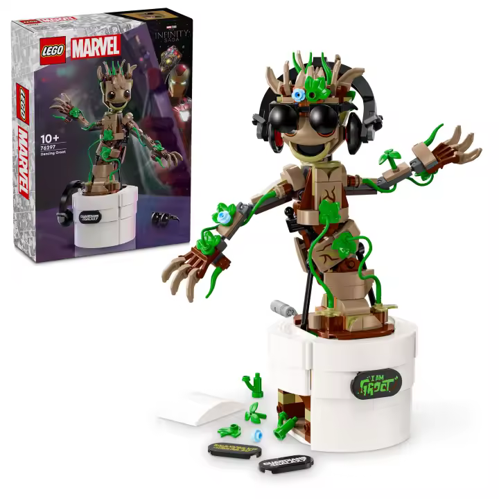 LEGO 76297 Marvel Groot Bailarín Juguete animado construible basado en Guardianes de la galaxia - 1