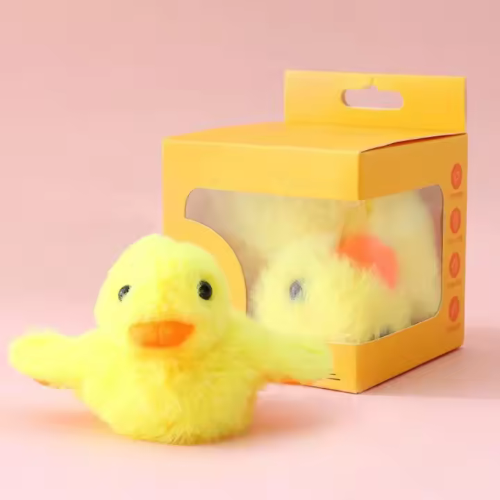 Juguete Eléctrico Para Gatos Juguetón Interactivo Con Pato De Peluche Y Sonido Automático Juguete Inteligente Para Mascotas - 1