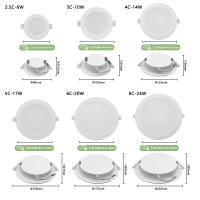 8PCS Lámpara De Techo LED 6W-24W AC100V-240V Sin Parpadeos Para Cocina Sala De Reuniones Y Dormitorio Lámpara De Downlight De Célula - details 2