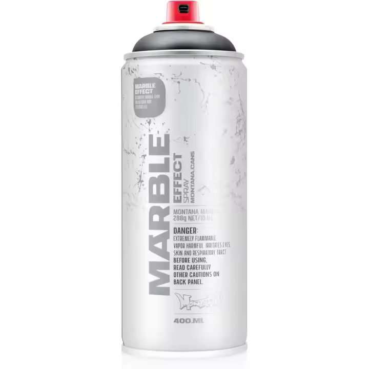 Montana Cans Efecto Mármol Color Rojo 400ml - simula el mármol, secado rápido, acabado mate, buena adherencia, presión media, requiere pintura base, para todas las superficies - 1