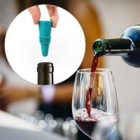 Wine Stoppers,Wine Bottle Stopper,Reusable Wine Bottle Stoppers,4 Pack Multicolor Silicone Wine Stopper for Glass Bottles - details 2