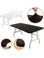 Elegante Fundas Para Mesa Cubierta Impermeable Y Elástica En Poliéster Duradero Hecho a Mano Ideal Para Bodas Banquetes Fiestas Navideñas Color Sólido - details 23