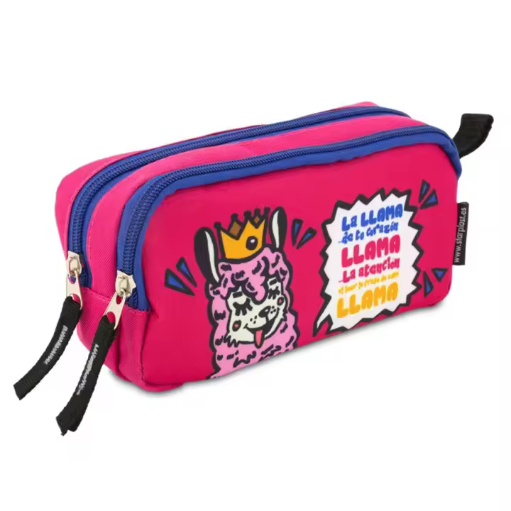 STARPLAST - Estuche 2 compartimentos LLAMA - Gran Capacidad - Tamaño 21x10x9cm - 1