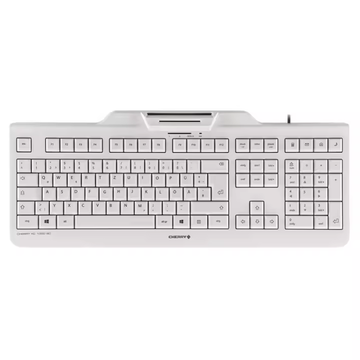 Teclado cherry kc 1000 sc lector de tarjeta chip integrado dni usb blanco - 1