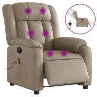 vidaXL Sillón de masaje reclinable eléctrico cuero sintético Negro, Crema, Marrón Sillon Dormitorio Sillon Comodos Silla Relax Sillón Sofá - details 3