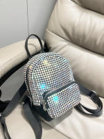 Mochila De Cristal Brillante Diseño Artesanal Lujo Diseñadora Bolso De Mano Para Mujer Material Metálico Con Lining De Poliéster - details 14