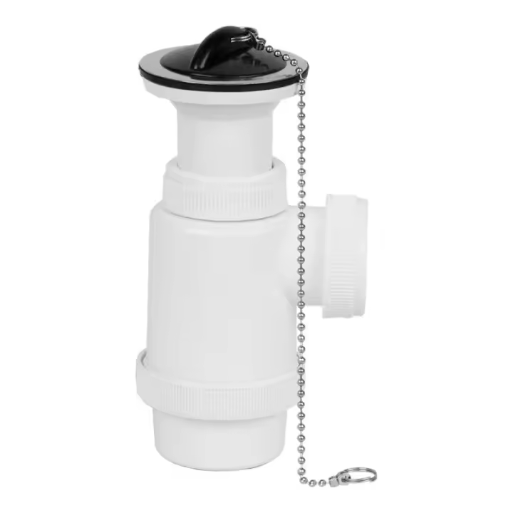 MIRTAK Sifón de Botella Extensible V70 1" 1/2" PVC con Cadena y Tapón - MIRTAK - 01591 Sifones Accesorios y Complementos Fontanería y Griferia  Sifon WC - 1