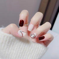 Uñas Postizas Cortas En Rosa Gradient Y2K 24Pcs Glossy Squoval Reutilizables Con Tabs De Gel Artificial Manicura Falsa - details 3