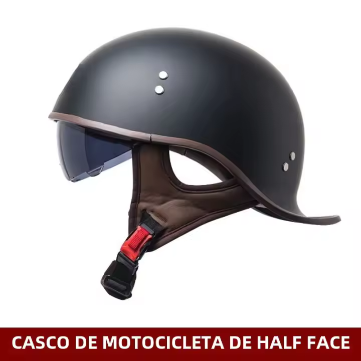 Casco Retro De Medio Tamaño Para Motocicleta Certificación 3C Unisex Absoluto Para Hombres Y Mujeres Verano Cross-Country - 1