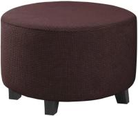 Cubierta De Terciopelo Polar Elástica Para Pie De Silla 1PC Cubierta De Ottomán Redonda De Spandex Protector De Pie De Silla Para Sala De Estar Hogar - details 22