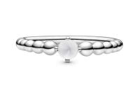 Pandora 198867 C04 Anillo de Mujer Blanco Lechoso Metal Perlas Plata, Viene con El embalaje de Caja de Giunte original. - details 0