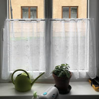 1pc Cortina Corta De Encaje Con Patrón Floral Estilo Lindo Blanca Para Decoración De Habitación Ventana Puerta Con Bolso De Rodillo - details 10