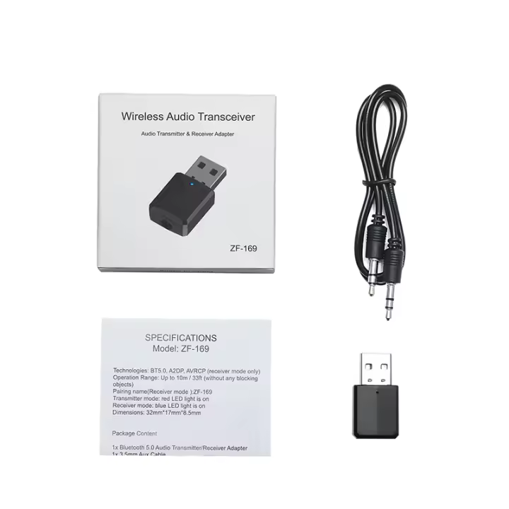 Adaptador de Audio Bluetooth 5,0, 3,5 MM, AUX, HD, cancelación de ruido, receptor estéreo envolvente, transmisor para Kit de coche, PC, altavoces de TV - 1