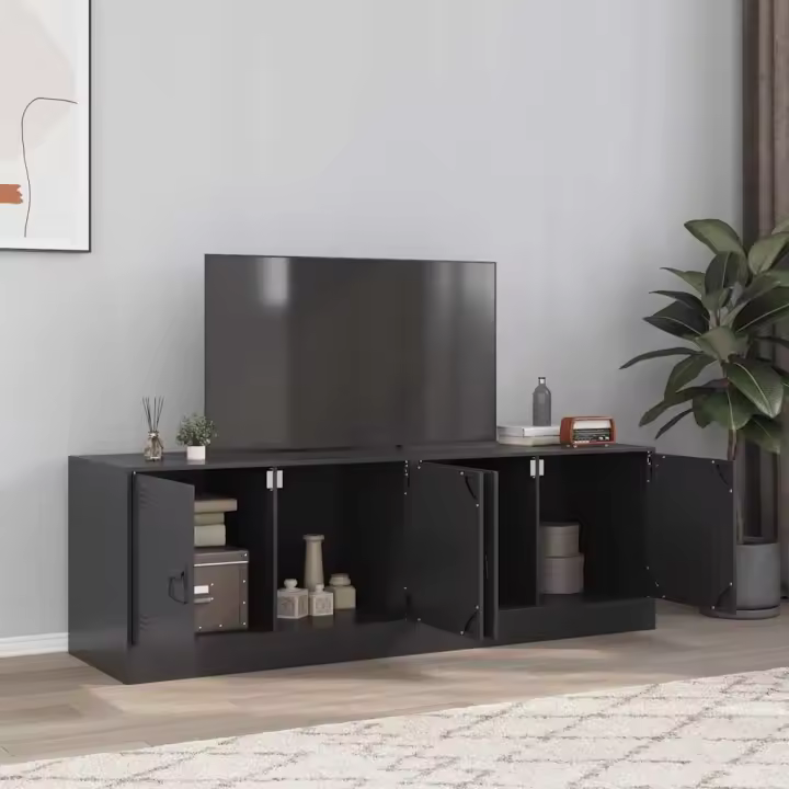 vidaXL Muebles para TV 2 unidades acero 67x39x44 cm en color Amarillo mostaza/Rosa/Antracita y más | almacenamiento funcional diseño moderno para baño dormitorio sala - 1