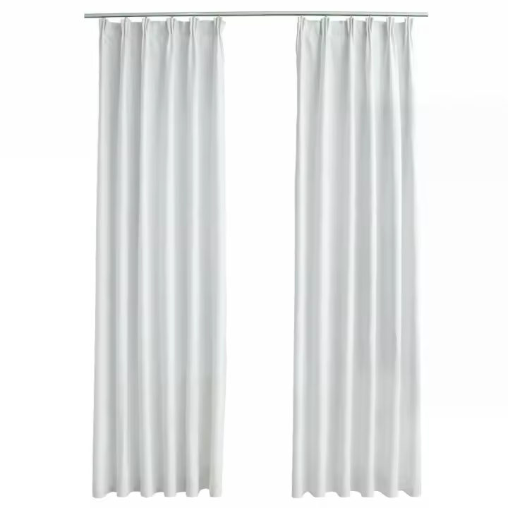 vidaXL Cortinas Opacas con Ganchos 2 Piezas 140x245 cm Crudo Casa Hogar Color Blanco crudo,  Taupé,  Antracita y mas - 1