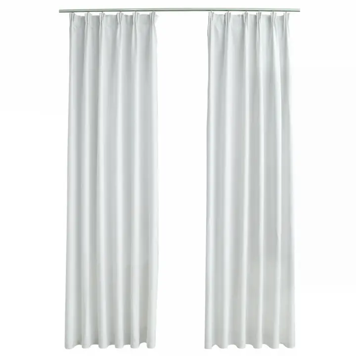 vidaXL Cortinas Opacas con Ganchos 2 Piezas 140x245 cm Crudo Casa Hogar Color Blanco crudo,  Taupé,  Antracita y mas - 1