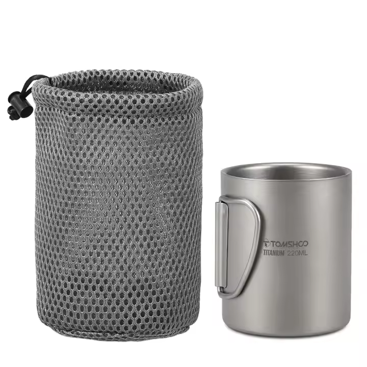 TOMSHOO Taza De Café Y Té De Titanio De Doble Pared 220/350/450/600ml Para Uso En Casa Oficina Exterior Camping Y Senderismo - 1