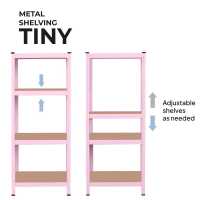 Ociodual Estanteria Metalica Tiny Rosa, Estante Ideal para Hogar, Estanterias Trastero, Muebles, Oficina, Estanterias Almacenaje Divisible, Sin Tornillos, 240kg, 4 Baldas MDF, 150x60x30cm - details 4