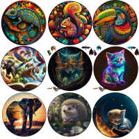 Puzzle De Madera Con Forma De Erizo Juego Interactivo Educativo Para Niños Y Adultos DIY Crafts Animal Wood Puzzles - details 9