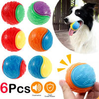 Juguetes Interactivos Para Perros 6Pcs Bolas Sonoras De TPR Masticables Resistentes Mordedor Para Limpieza De Dientes Suministros Para Mascotas - details 0