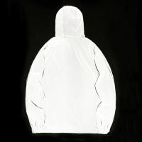 Chaqueta Reflectante Nocturna Para Hombres Con Capucha Y Cierre De Cremallera Impermeable Y Doble Tela Windbreaker Estilo Hip Hop Coreano - details 2