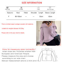 HELIAR Chaqueta De Cariátida Para Mujer Con Cierre De Cremallera Y Cuello Bajado Solido Suéter Casual De Manga Larga Abrazadora Para Oficina Otoño Invierno - details 0