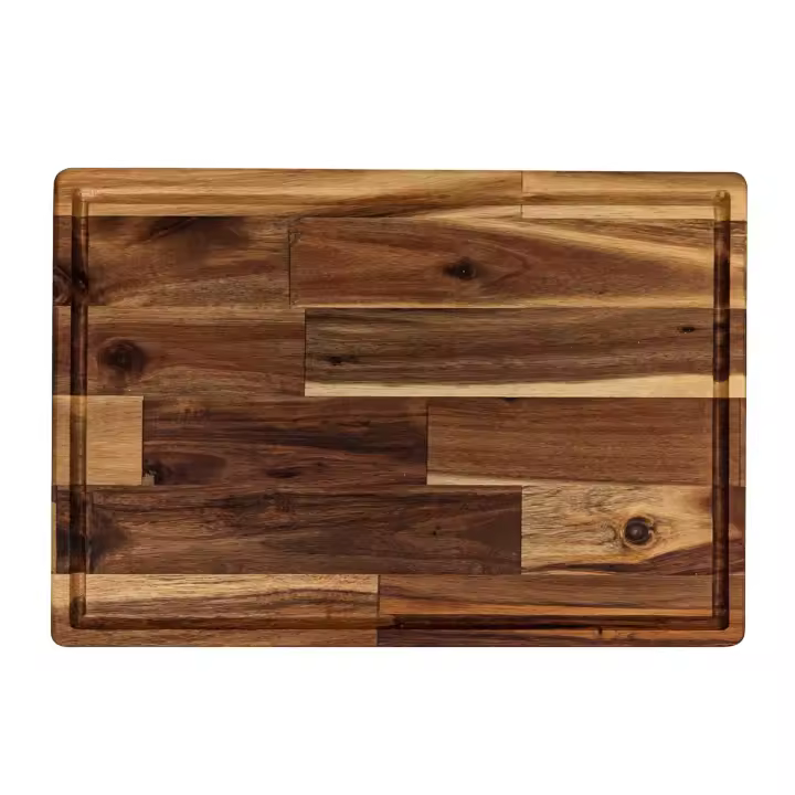 Tabla cortar cocina. Madera de Acacia. Medidas: 42*30 cms. Con asas laterales. Resistente y anti arañazos. - 1