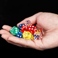 10Pcs Dados De 6 Cara Con Bolsa De Cuerda 14MM Acrílico Para Juegos De Mesa Fiesta Juego De Apuestas Cubos Digitales - details 2